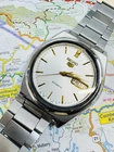 Vintage Men's Seiko 5 Automatic 7009 876A Silver Dial Day Date Bracelet Watch SM