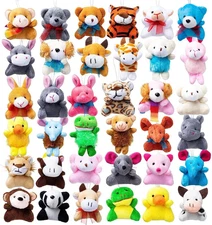 72 Pack Mini Animal Plush Toy Assortment (72 Units 3" Each),Bulk Stuffed Animals