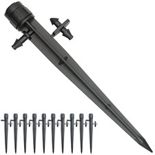 50 Pcs Drip Irrigation Emitters, Adjustable Flow 0-20 GPH with Stake, Full Circl