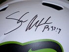 Shaun Alexander Signed Seahawks Custom White Replica Helmet Beckett PS 37:4 BAS — photo 2