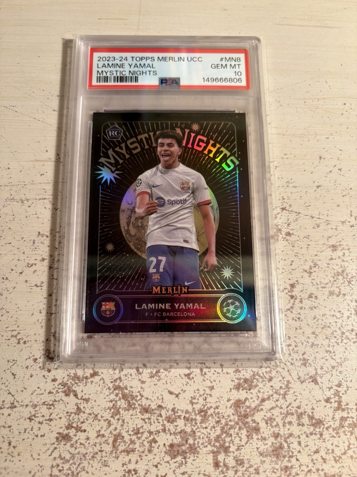 Lamine Yamal Merlin Mystic Nights Rookie PSA 10