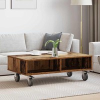 Beistelltisch Mit RäDern Altholz 90 X 50 X 30 Cm Holzwerkstoff