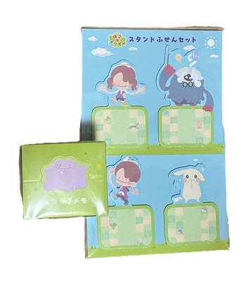Japan Limited Pokemon Pocoa Ditto Block Memo Pad Stand Sticky Notes Pikachu Set