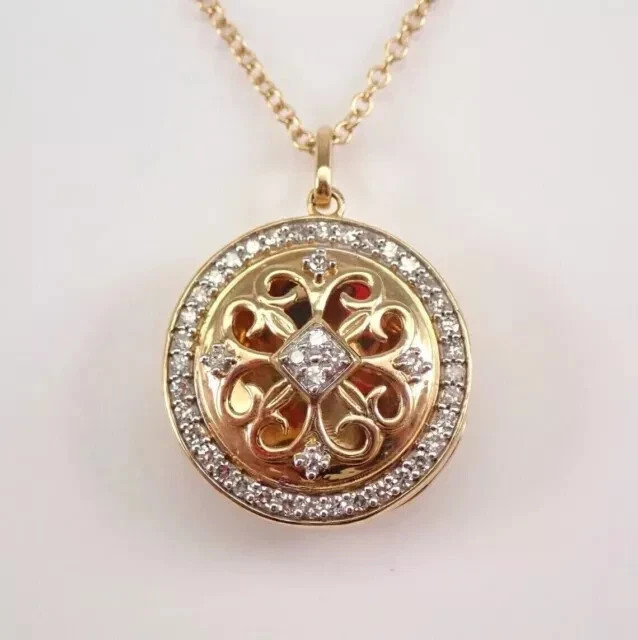1Ct Round Cut Lab Created Diamond LOCKET Wedding  Pendant 14K Yellow Gold Plated