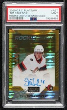 2020-21 O-Pee-Chee Platinum Rookie Seismic Gold 5/25 Tim Stutzle PSA 9 Auto bq7