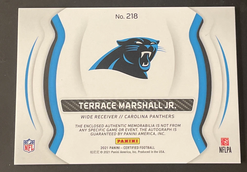 2021 Certified Terrance Marshall JR. Auto /75 Freshman Fabric LSU Color Match🔥 - Image 2 of 2