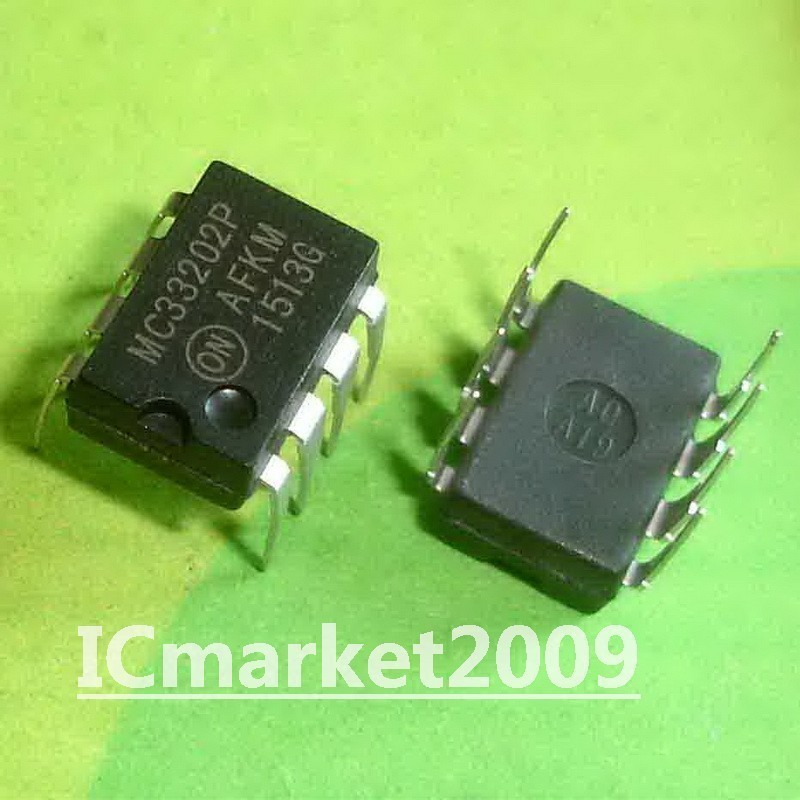 5 PCS MC33202P DIP-8 MC33202 33202 Rail-to-Rail Operational Amplifiers
