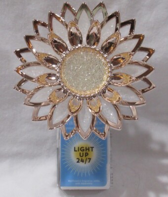 Bath & Body Works Wallflower Fragrance Plug GOLD GLITTERY SUNFLOWER Nightlight