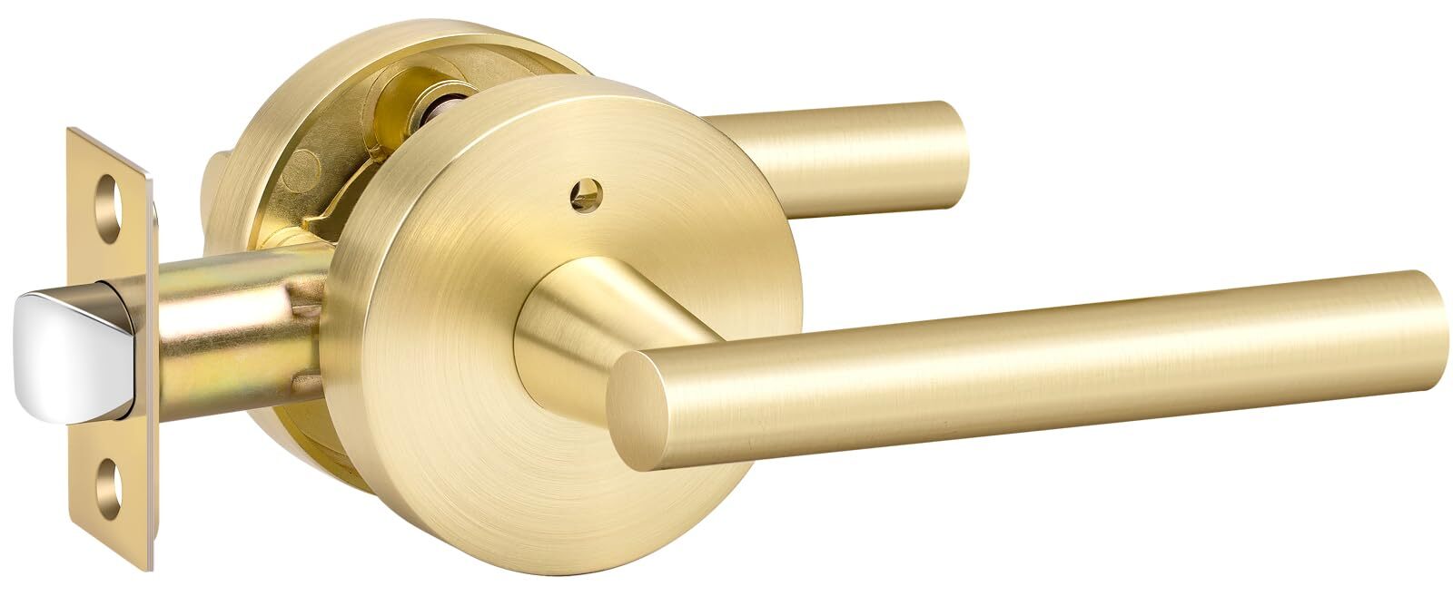 Gold Privacy Door Handle Heavy Duty Zinc Alloy Interior Door Handles Brushed ...-image