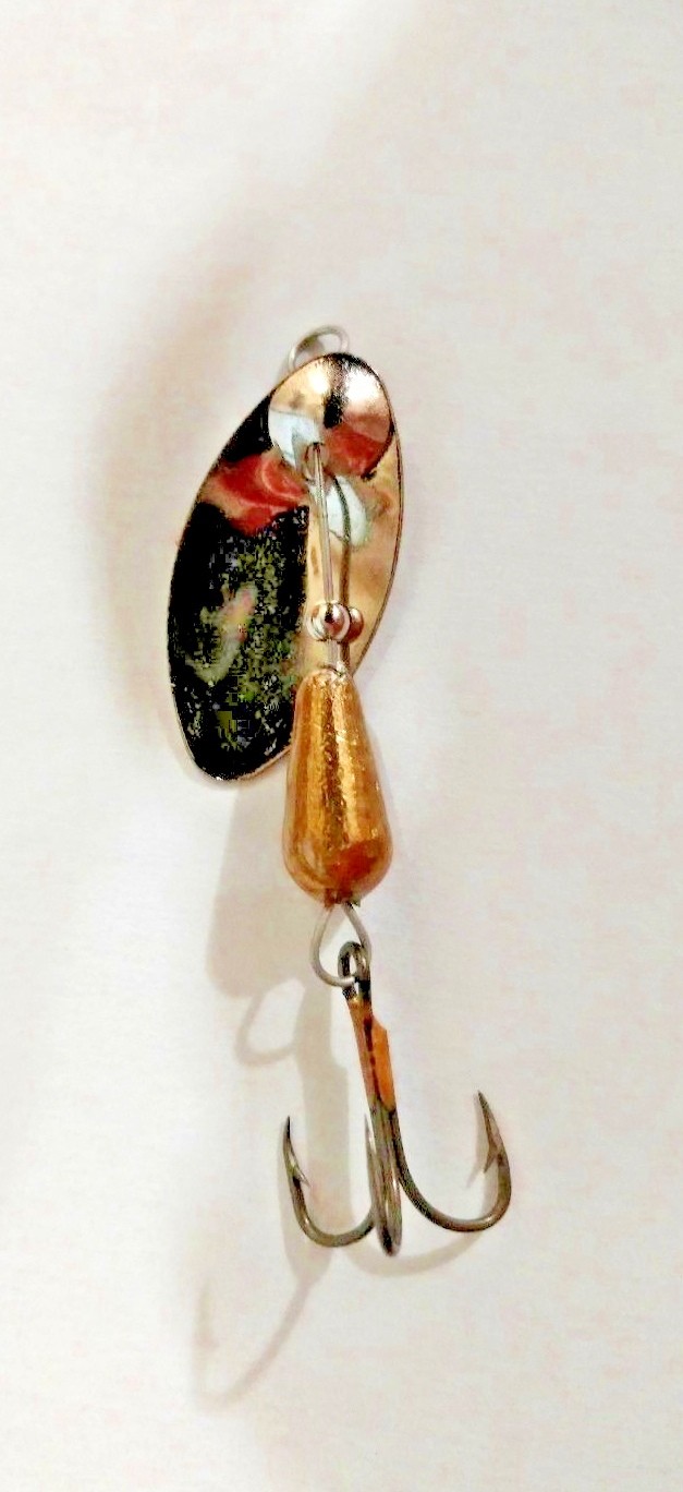 50, size 1/4oz, , fishgrub spinners candy gold powder coat blade with gold body - Image 2