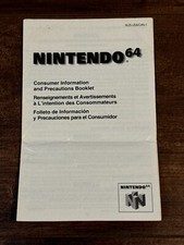 Consumer Information Precautions Booklet N64 Nintendo 64 Instruction Manual Only