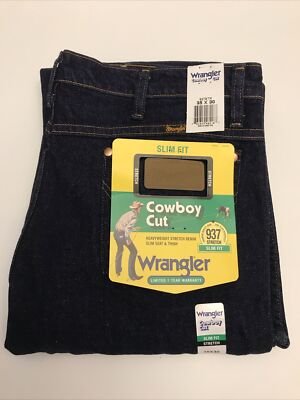 Wrangler Cowboy Boot Cut Slim Fit Stretch Dark Denim Jeans