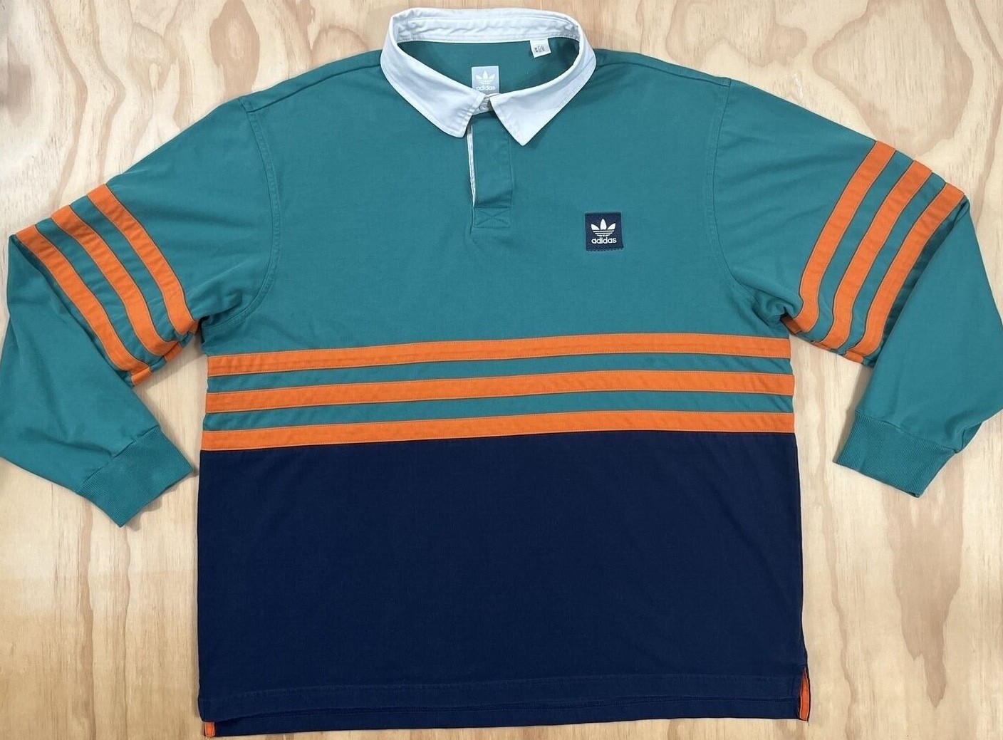 Adidas Originals Rugby Winchell Trefoil 3 Stripe LS Polo Shirt sz XL DU3924  | eBay