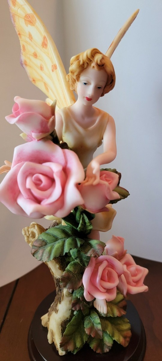 Di Capoli Collection Pink Roses Yellow Fairy On Base 12