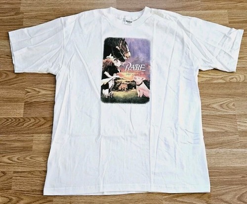 Camiseta Promocional Película Bebé Años 90 1995 De Colección Rara XL Cerdo - Imagen 2 de 7