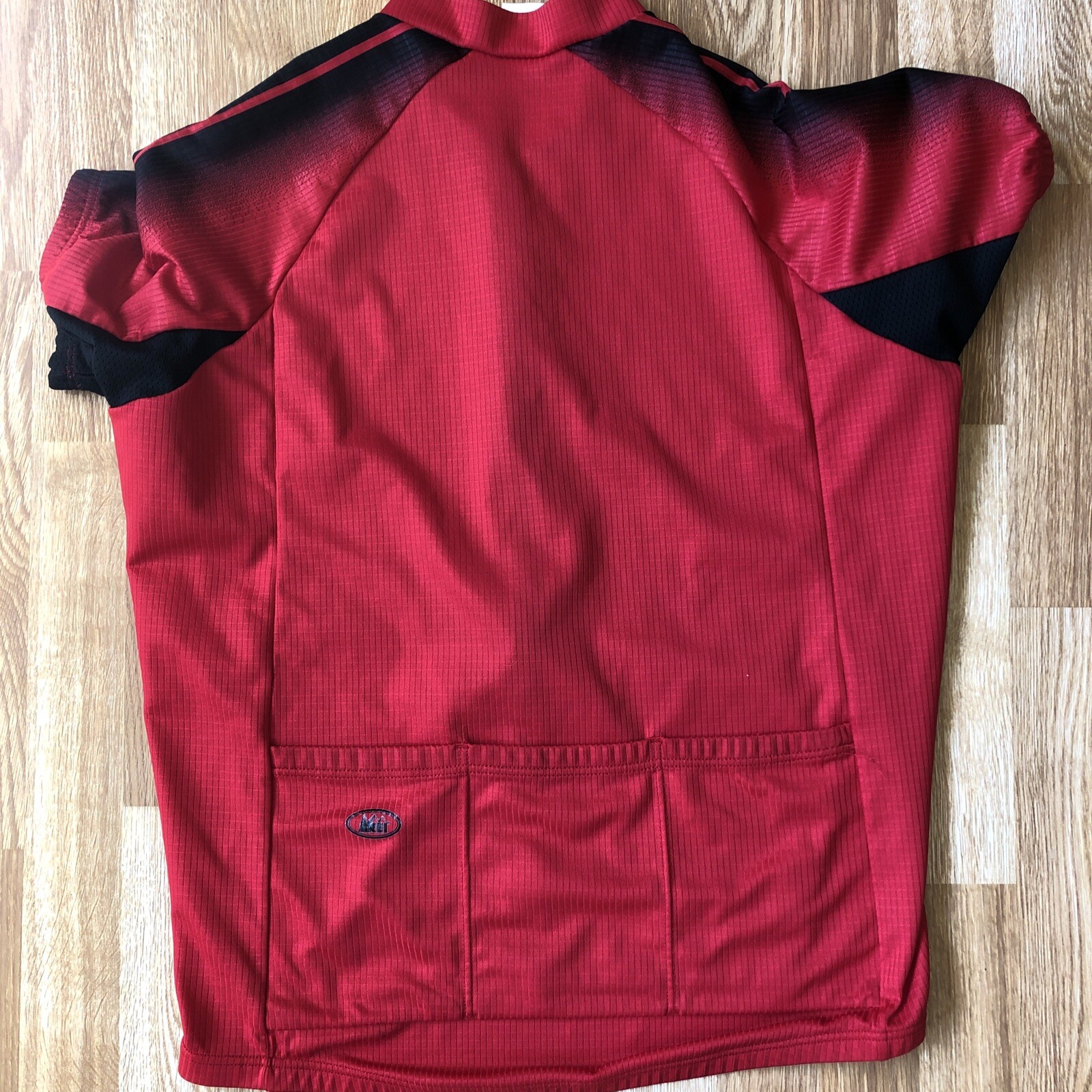 REI Cycling Jersey Adult mens Extra Large XL Red black EUC bike pockets