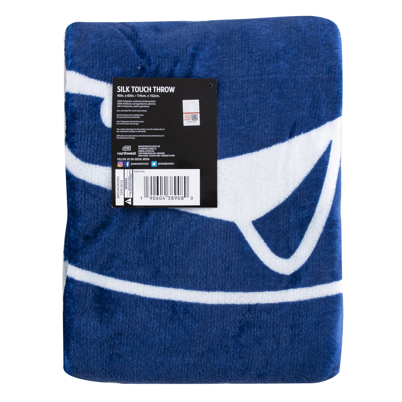 Northwest Penn State&nbsp;Nittany Lions Singular Silk Touch Throw Blanket