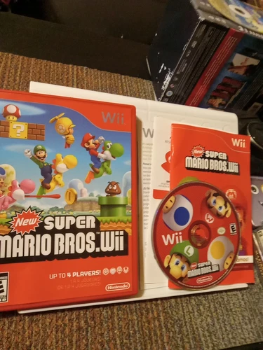 New Super Mario Bros. Wii (Wii, 2009) COMPLETE CIB Tested MANUAL & INSERTS SMB