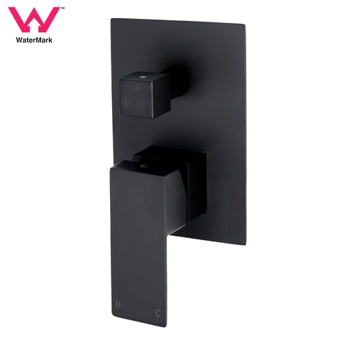 Matte Black Square Bathroom Wall Spout Basin Mixer Tap Shower Head Grate Waste - Picture 73 of 198