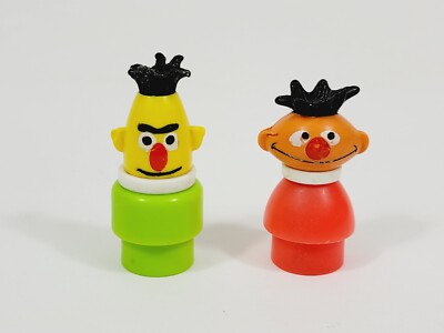 Fisher Price Little People Sesame Street Bert Ernie Figures Vintage Toys 
