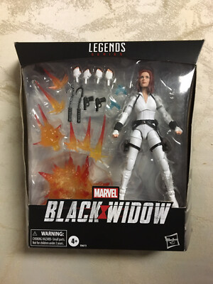 Marvel Legends Black Widow Action Figure White 6 Inch, Stand, Explosion Effects