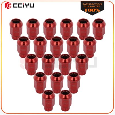 20 Red Thread Pitch 14x1.5mm Lug Nuts Fits Toyota Tundra Sequoia