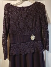 Elegant Plum color Maxi Mother of the Bride Wedding Dress size 4