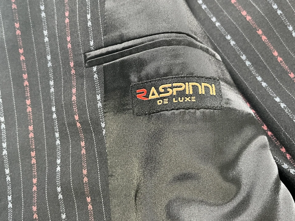 Traje de lana virgen negro Raspinni De Luxe para hombre talla 40 R usado en excelente estado Foto 4 de 4