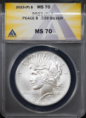 2023 Silver Peace Dollar MS 70 ANACS # 7693086 + Bonus