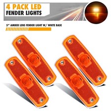 4x 5 2 Led Amber Trailer Cab Marker Light Bar Waterproof Sealed Side Fender Wht 4x 5 2 Led Amber Trailer Cab Marker Light Bar Waterproof Sealed Side Fender Wht