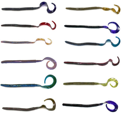 Gambler Ribbon Tail Worms 7 inch, 10 inch, or 13 inch Bass Soft Plastic Worm