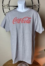 Coca Cola Gildan Ultra Cotton T Shirt Mens Large Gray  Short Sleeve Top