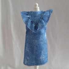NEW 2018 Barbie Fashionista Curvy Doll Denim Ruffle Shift Dress  Clothing