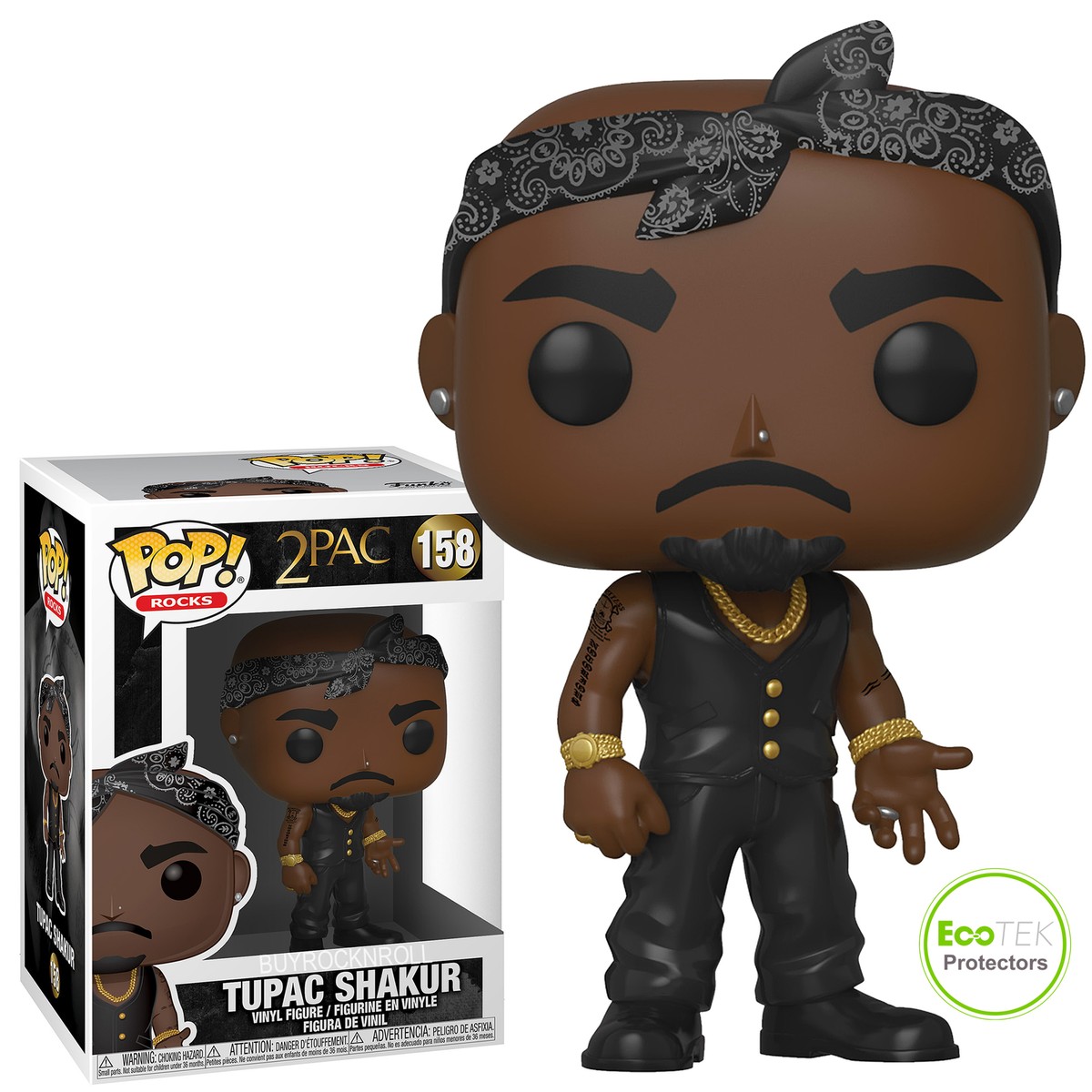 Tupac Collectible 2019 Handpicked Funko Pop Rocks Vest Bandana