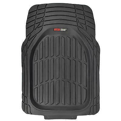 Deep Dish Heavy Duty Rubber Car Floor Mats 4pc Front Rear in Black All Weather - Image 2 of 4