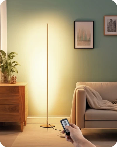 EDISHINE Corner Floor Lamp 57.5" Tall w/ Remote & Memory Function Dimmable