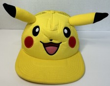 Nintendo Pokemon Pikachu Yellow Cap 3D Ears Youth One Size SnapBack