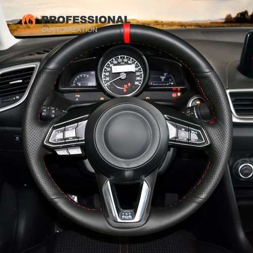 DIY Genuine Leather Steering Wheel Cover for Mazda 6 Mazda 3 CX-3 CX-5 CX-9 - Picture 2 of 10