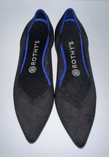 Rothy's Shoes Womens Size 8 Black The Point Knit Flats Slip On Pointed Toe