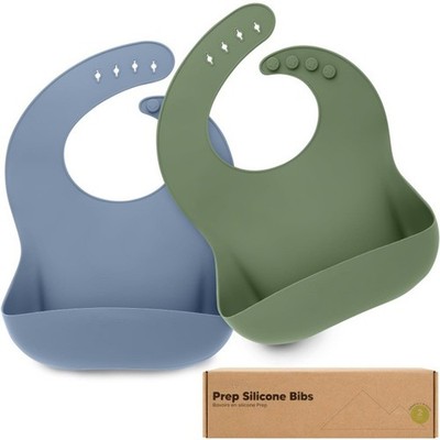 2 Pack Silicone Baby Bibs Waterproof Food Catcher Toddler Feeding Essentials