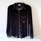 LPA Velvet Shirt Size XS Womens Purple Button Up Long Sleeve Retro Style Y2K 90s