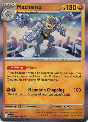 Machamp Rare SV: Scarlet & Violet 151 068/165 NM Reverse Holo