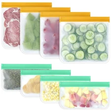 Silicone Bags Reusable Storage Freezer Bags Silicone Ziplock Bags 4 Reusable San
