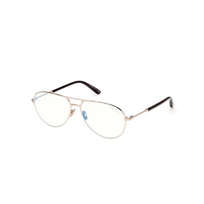 NEU Tom Ford FT5829-B 028 Piloten Blaulicht Brille Roségold Havanna mit Etui