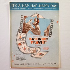 It's a Hap-Hap-Happy Day Gulliver's Travels 1939 Sheet Music Piano Uke Vocal VTG