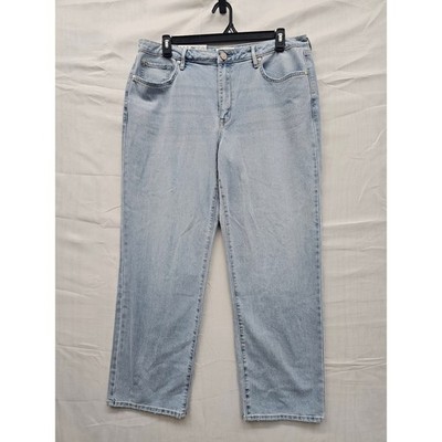 Seven7 Loose Straight Jeans Womens 14 Key West High Rise Light Wash MY10341DE