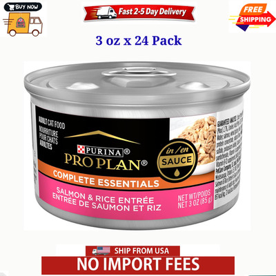 Purina Pro Plan Wet Cat Food, Salmon & Rice Entree , 3 oz Can Pack of 24