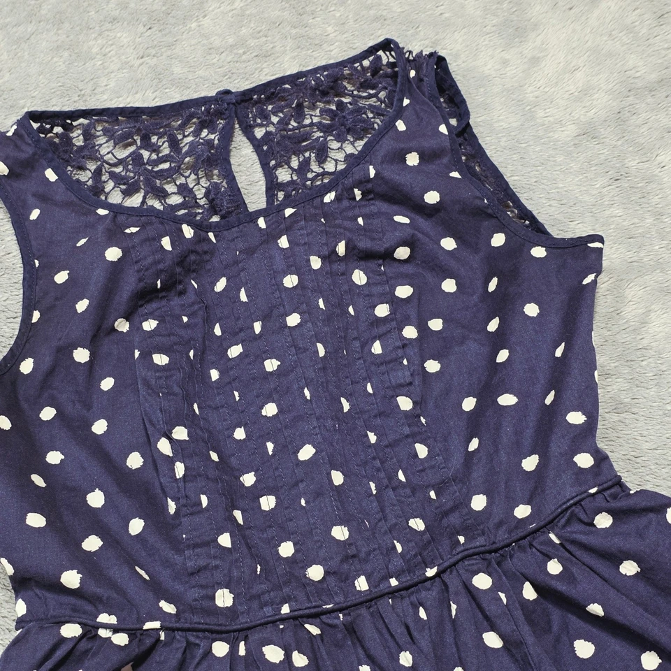 Anthropologie Moulinette Soeurs Blue Polka Dot Lace Sleeveless Dress Size 6 - Image 4 of 4