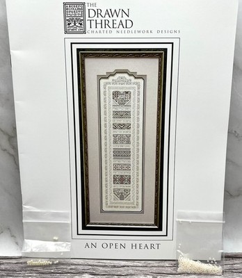 The Drawn Thread An Open Heart Cross Stitch Chart Pattern with Beads