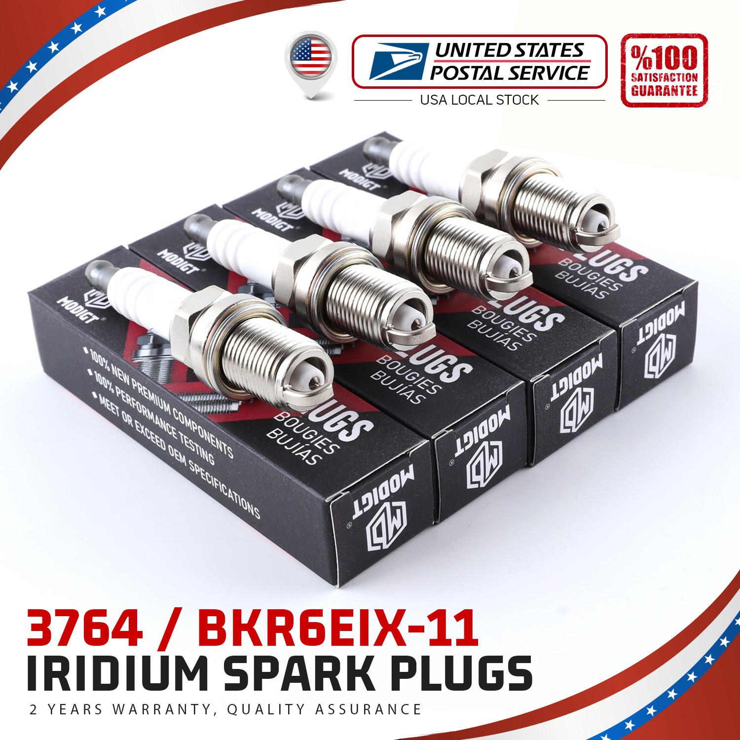 4PCS For NGK 3764 Spark Plugs Iridium IX BKR6EIX11 for Mitsubishi Honda 1.5 2.0L